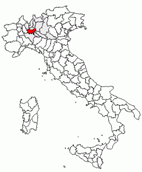 Situacion de la provincia de Milan en Italia
